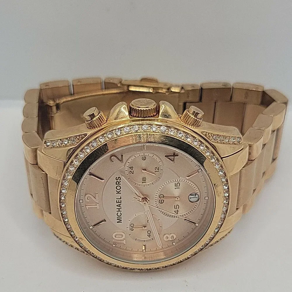 Michael Kors MK5263 Women's Stainless Steel Analog Gold Dial Quartz Watch BC654